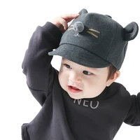 baby spring fall sun hat solid color 3d mouse baseball cap bp49