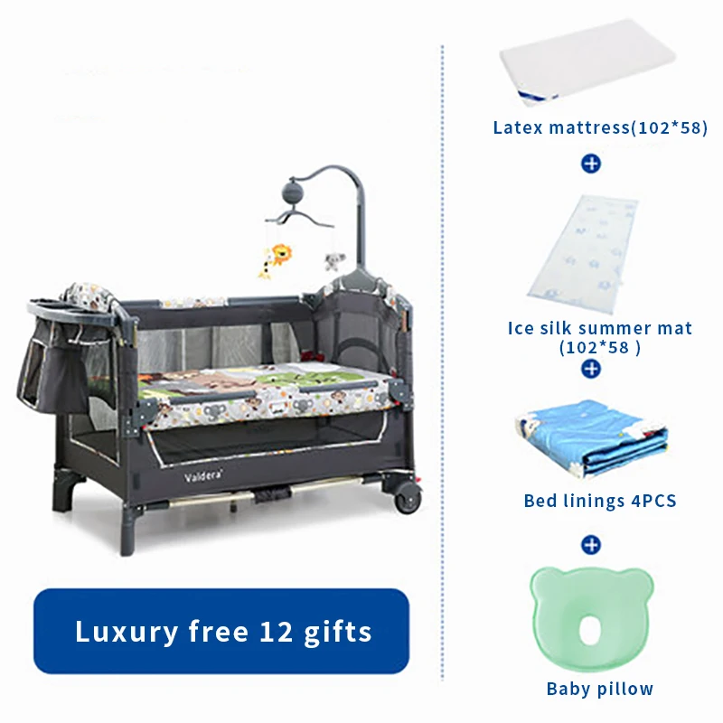 

Быстрая доставка! Портативная складная кроватка Valdera многофункциональная сращивающаяся кровать шейкер для новорожденных детская складная...