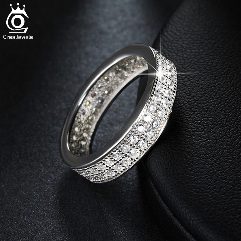 ORSA JEWELS модное обручальное кольцо для помолвки кольцо проложили 76 штук AAA австрийский кубический цирконий Модные женские ювелирные кольца OR121