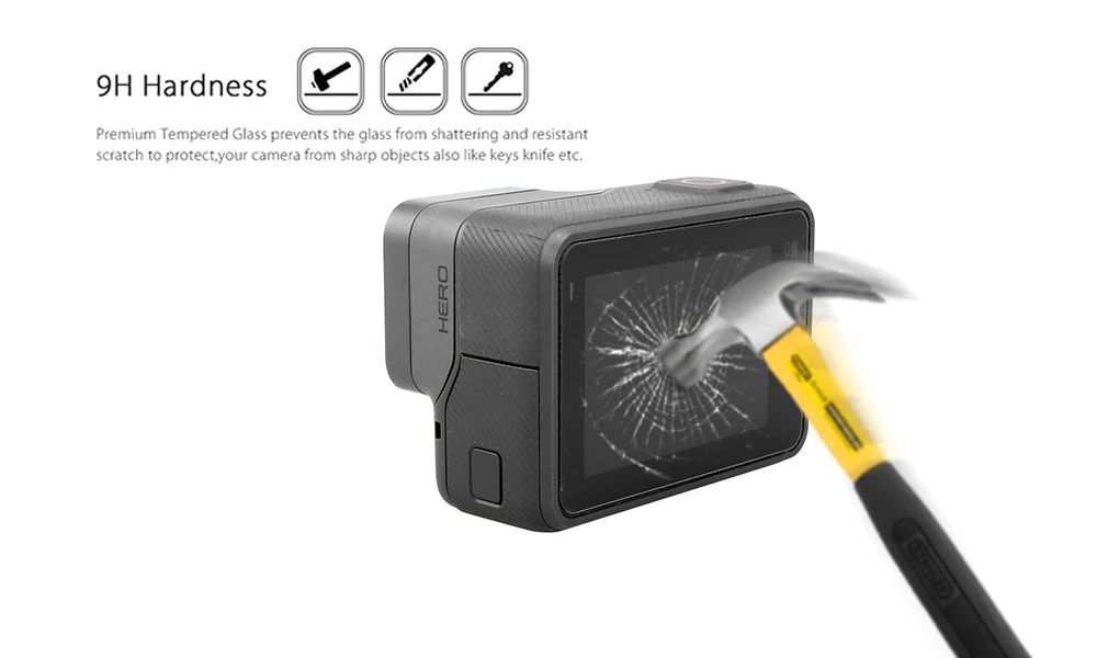 Vamson для Go Pro Ультрапрозрачная защитная пленка из закаленного стекла+ защита объектива Защита от царапин для GoPro Hero 7 6 5Black VP710G