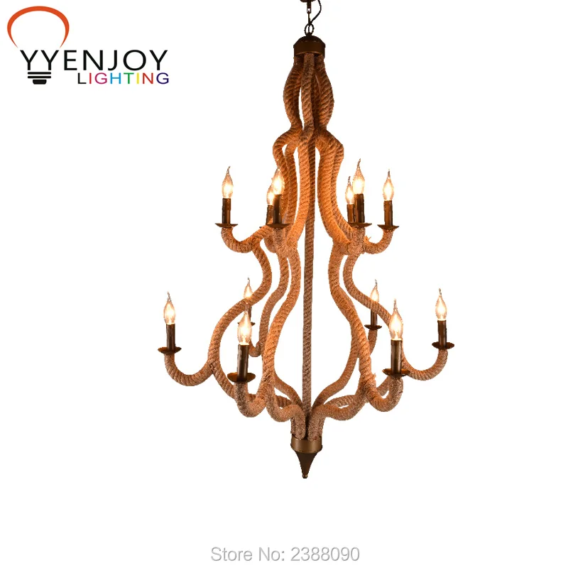 Белье Огни Конопли Веревки Подвесной Светильник LED Ретро Industrial Light Америка E14