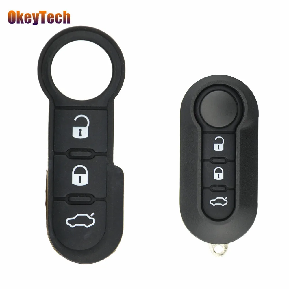 OkeyTech 3 кнопки откидной складной дистанционный ключ для автомобиля в виде ракушки
