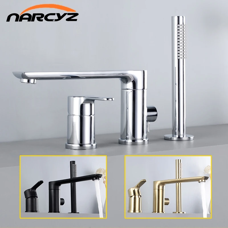 Хромированный смеситель для ванной комнаты три или четыре комплекта смесителей