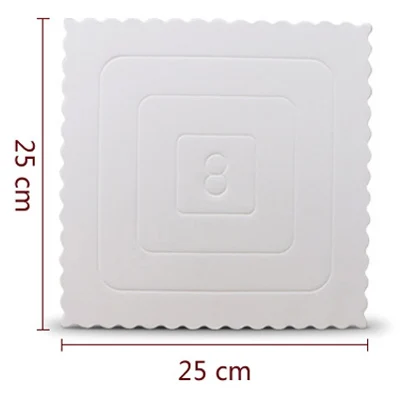 Square 5 шт. 8 дюймов белый торт Панели бисквит украшение дно десерт торт Дисплей лотка торта жесткий Бумага Pad чудодейственное, с ПВА Декор - Цвет: Square