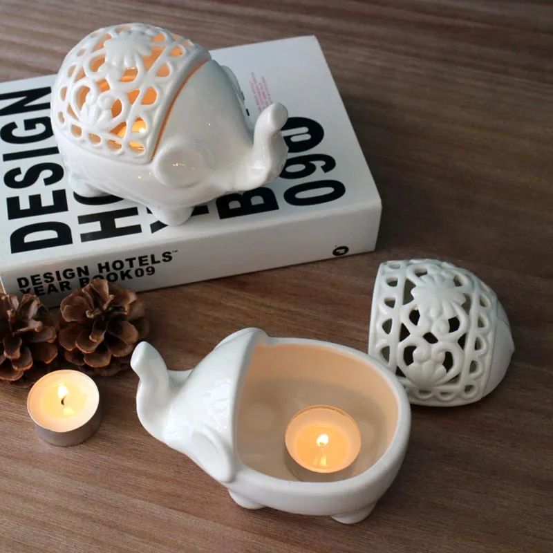 Керамический полый подсвечник Lucky Elephant tea Light подставка для свечей свадебный