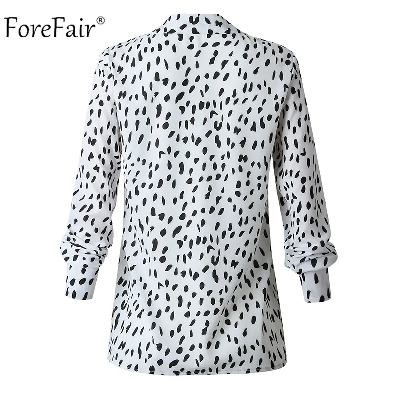 Женская блузка с животным принтом Forefair Свободная шифоновая длинным рукавом