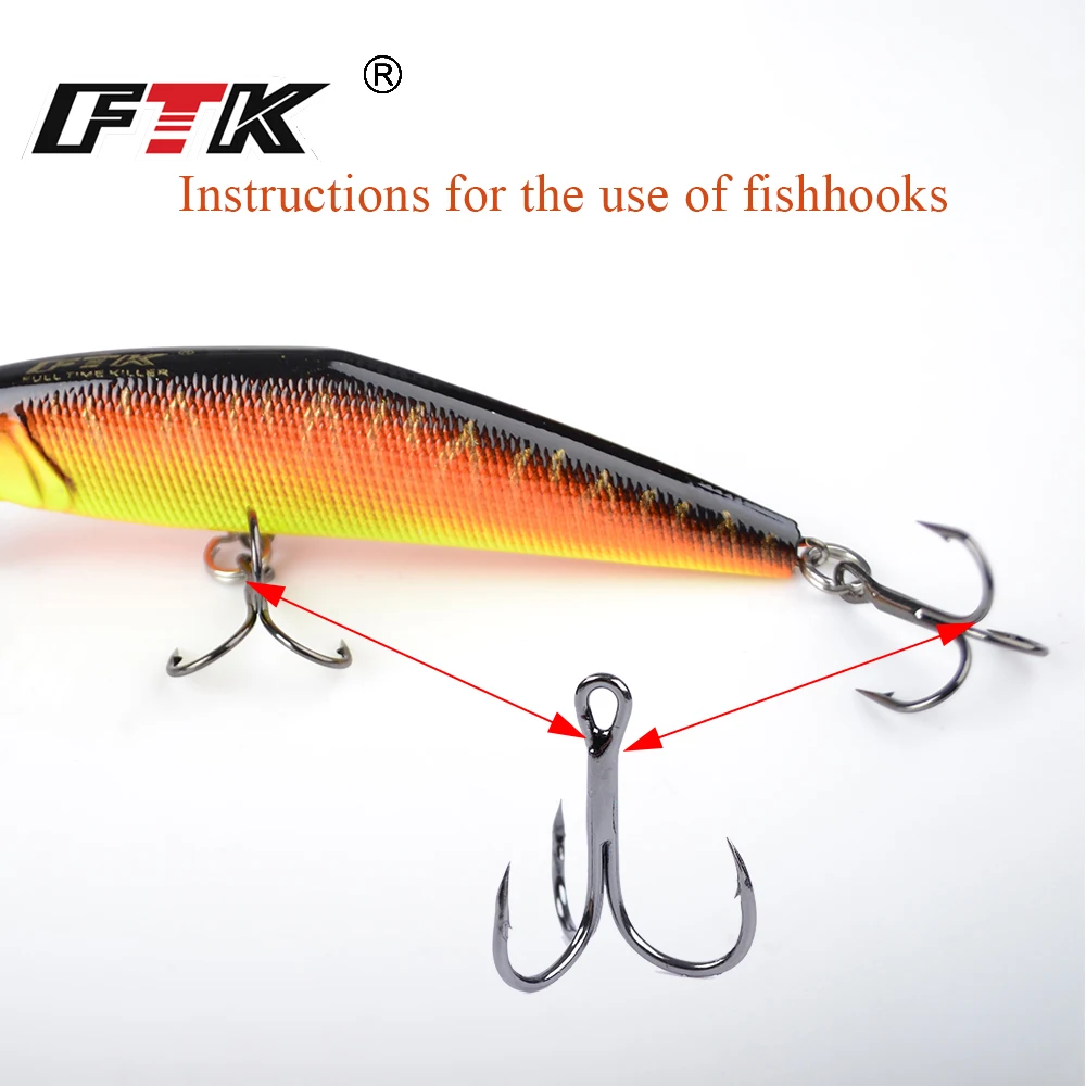 FTK Fishing Hook Baitholder Wobblers Gig Fly Tying Treble Hook Bass Lure Holder Set Saltwater Needle Minnow 15pcs/20pcs