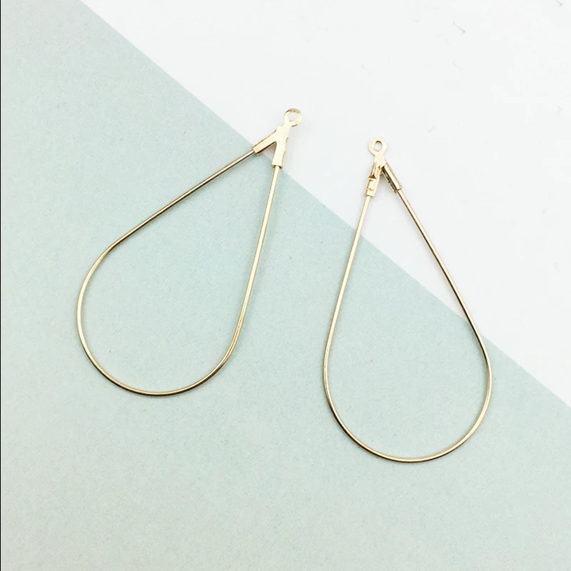 Gold Aiovlo 10 шт./лот Медь Металл с отверстиями популярные Геометрические капли воды узор серьги Подвески DIY ювелирные изделия ручной работы аксессуары - Цвет: Gold