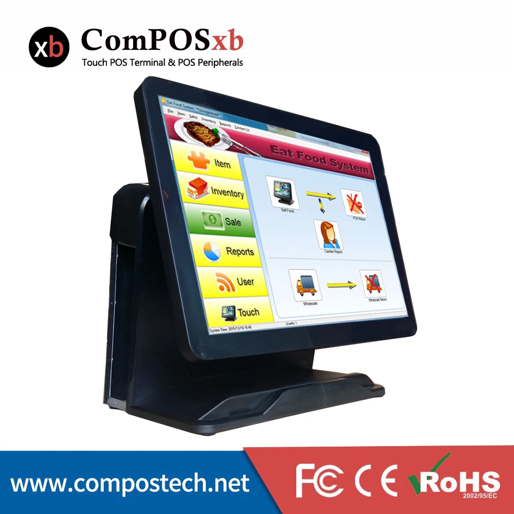 Pos терминал Windows все в одном ПК кассовый аппарат с MSR 15 дюймовая POS система для