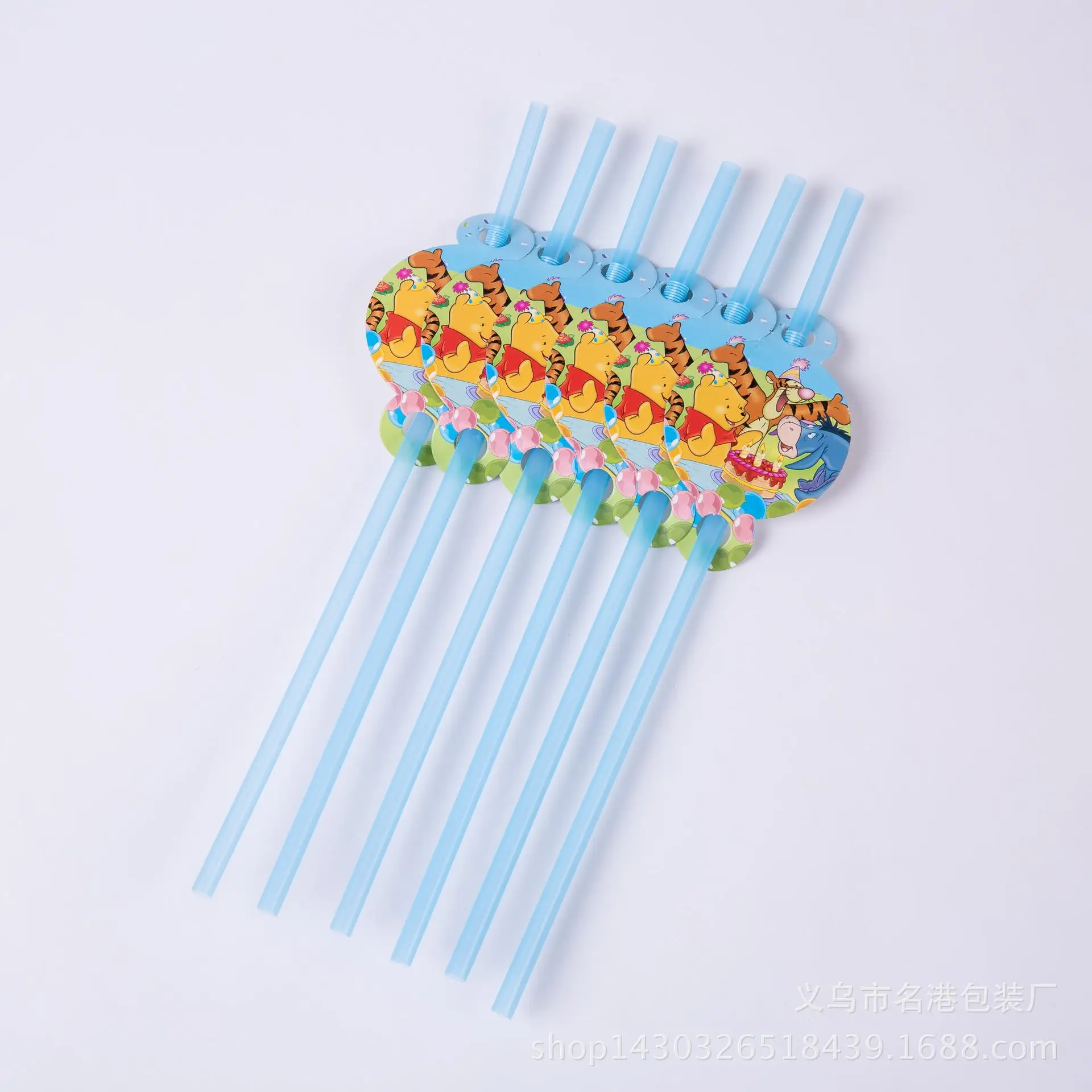 Straw6pcs Disney Винни Пух Детская День рождения украшения набор с Винни-пухом для м/ф Винни-Пуха и День рождения поставки активности вечерние поставки - Цвет: Straw6pcs