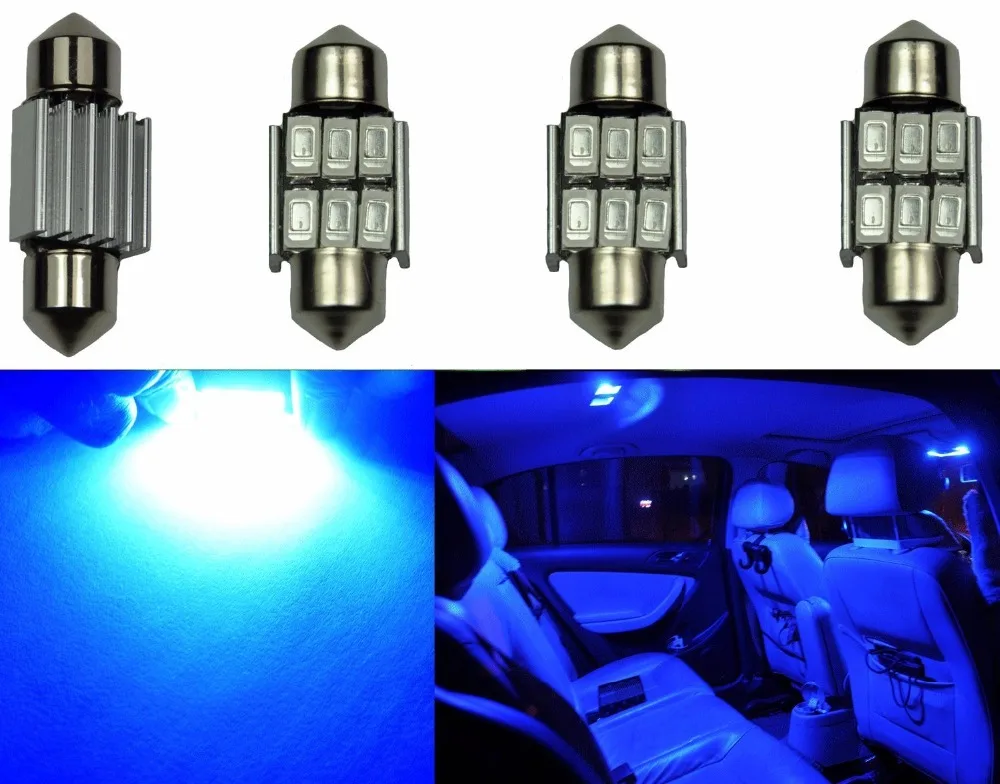 4 шт. Автомобильные светодиодные лампы Canbus 300 лм 5730 6SMD 31 мм (1 25 дюйма) 12 В |