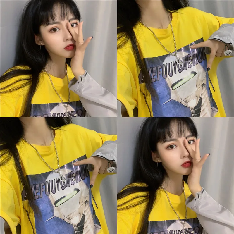 Camiseta Mujer 2019 Весна Harajuku уличная Модная футболка Для женщин футболки корейский Ulzzang