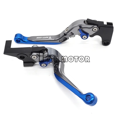 Titanium blue Титан& Красный Мотоцикл с ЧПУ Регулируемый Выдвижная сцепные рычаги для Yamaha MT09 MT-09 высокого качества - Цвет: Titanium blue