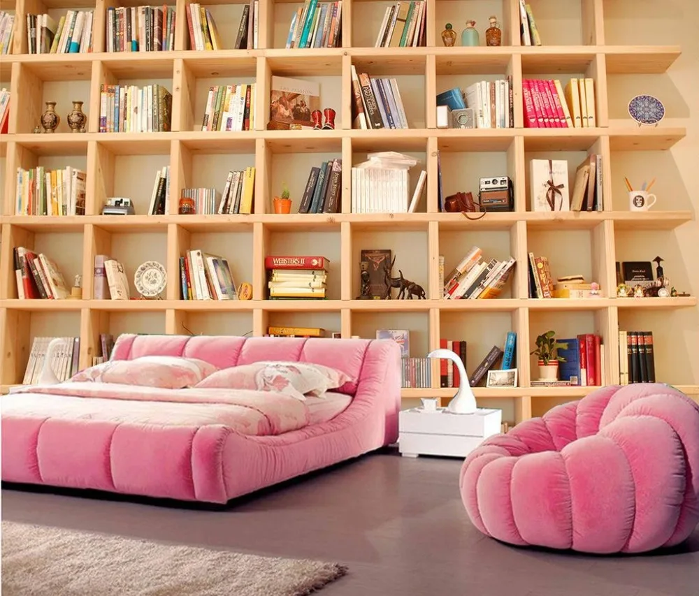 Пользовательские 3d обои книги фон книжная полка декоративная живопись фото для