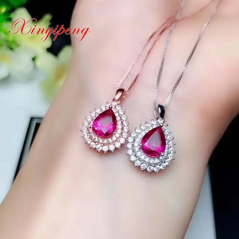 Xin yi peng 925 silver plated gold inlaid natural topaz female jewelry suit for women fine S925 | Украшения и аксессуары