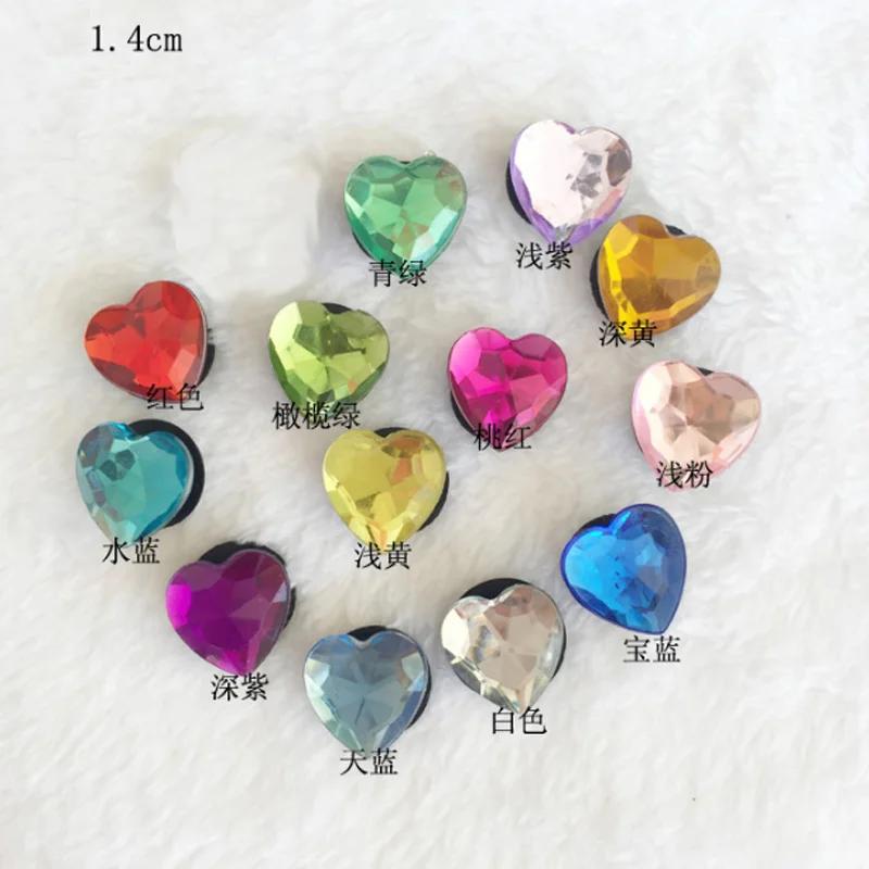 

1 Set Acrylic Crystal Shoes Decoration Heart-shaped Palm Flower Buckle Accessory Garden Shoes Croc