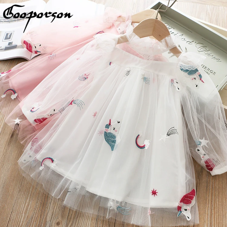 Princess Dress Baby Girl's Unicorn Lace for Summer Clothes Cute Fashion Style Kid Lovely Wear Drop Shipping | Детская одежда и
