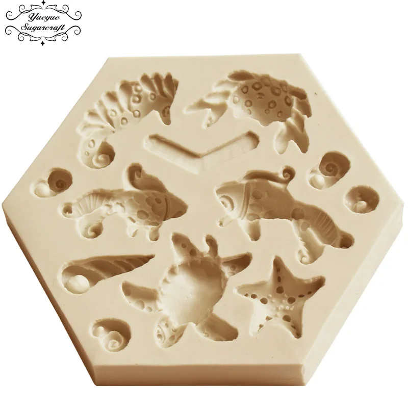 Yueyue Sugarcraft силиконовая форма для океанской черепахи рыбы помадки инструменты