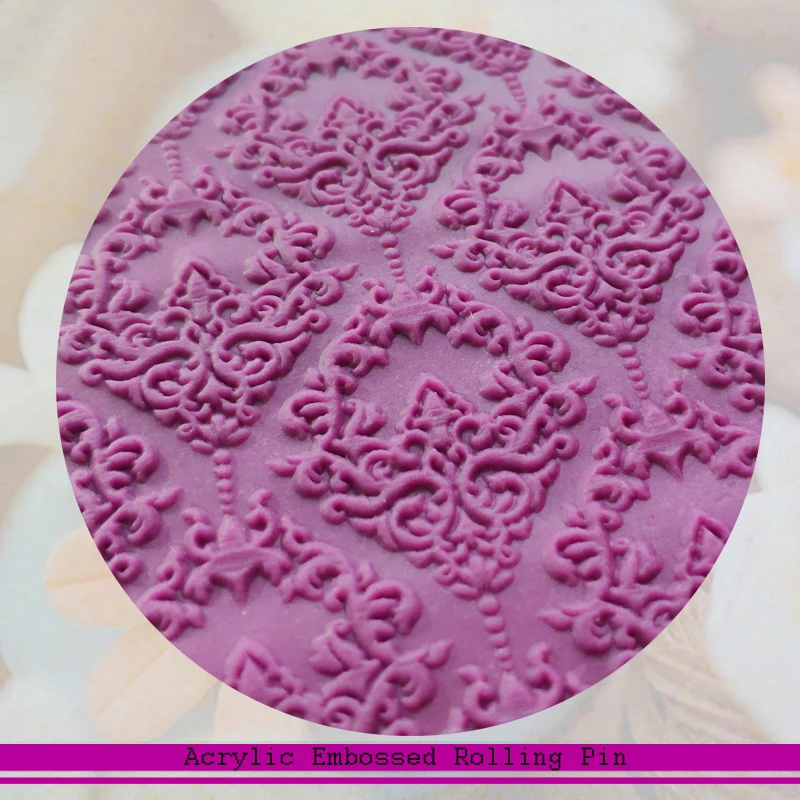 

Flower Textured Embossing Acrylic Rolling Pin Fondant Cake Decorating Tool