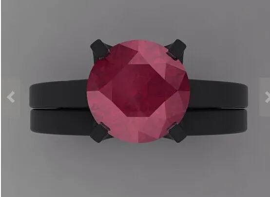Choucong Античная коготь комплект красный камень 10kt Черное золото Заполненные