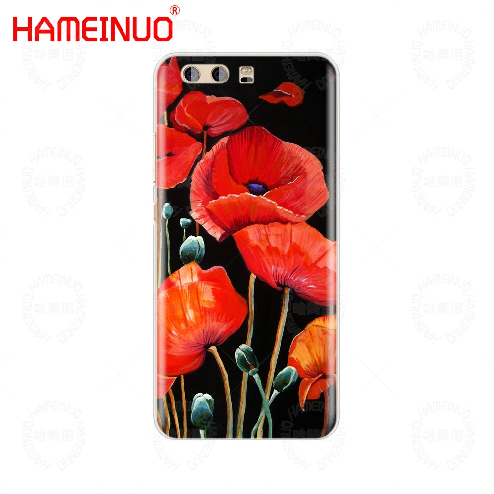 HAMEINUO чехол для телефона с красными цветами мака huawei Ascend P7 P8 P9 P10 P20 lite plus pro G9 G8 G7