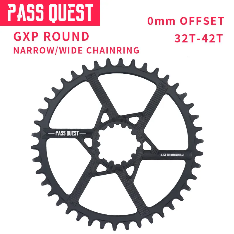 Проходное Quest GXP круглое овальное 0 мм смещение 32 T 42 цепное кольцо MTB узкое широкое