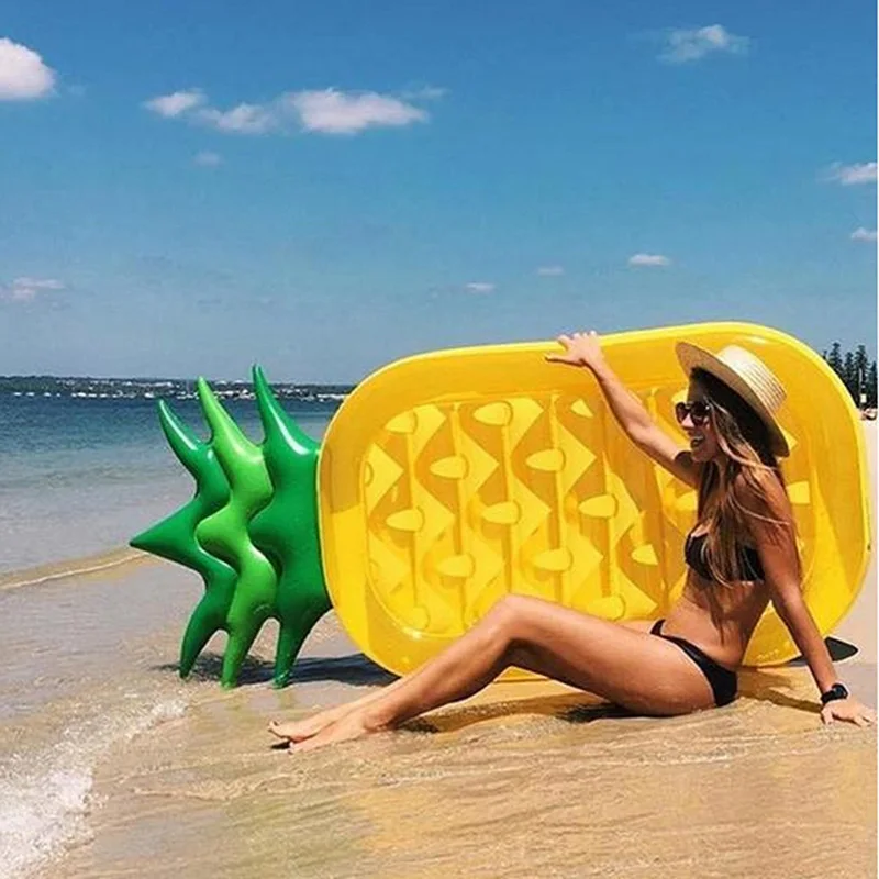 

Pineapple Swimming Pool Floats Air Mattress Inflatable Adult Kids Beach Bed Buoy Floating Island Water Boat Toy Summer Party Fun