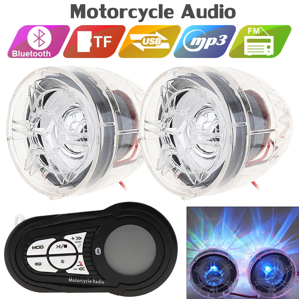 2 шт. 30 Вт Противоугонная Bluetooth MP3 Колонка для мотоцикла аудиовход - Цена: 2 204,66 руб.