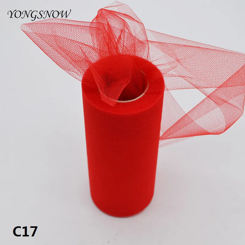 15cm C17 25 ярдов 15 см Тюль в рулонах для свадьбы украшение рулон ткани ремесло Тюлевая пачка платье DIY шелковые органза вечерние поставки - Цвет: 15cm C17