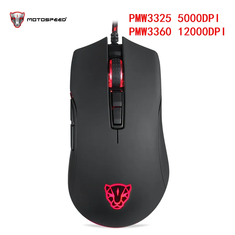 Motospeed V70 Проводная игровая мышь USB PMW3325 5000 dpi PMW3360 12000 dpi компьютер RGB светодиодный многоцветная подсветка коврик для мыши 1," x 10