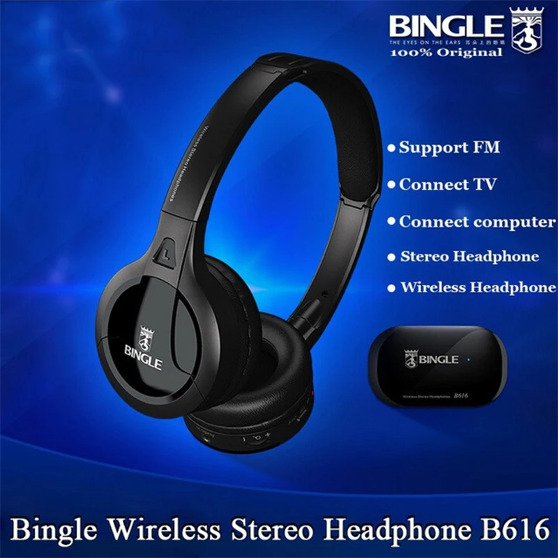 

New Original Bingle B616 Headphones Multifunction Stereo Wireless with Microphone FM Radio for MP3 PC TV Audio Headset
