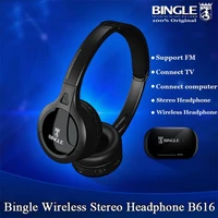 new original bingle b616 headphones multifunction stereo wireless with microphone fm radio for mp3 pc tv audio headset