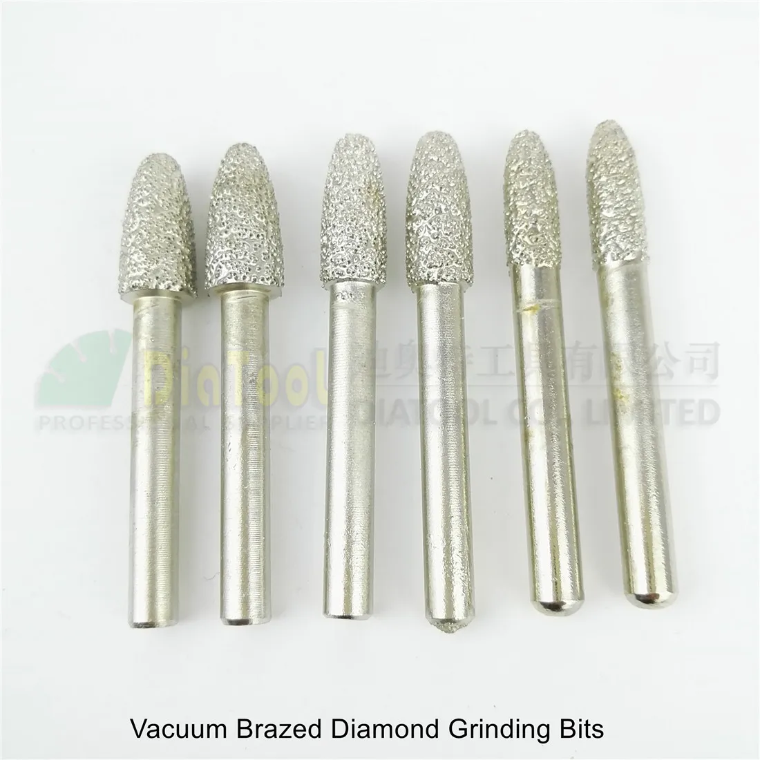 DIATOOL 6pcs 14/15/16 Vacuum Brazed Diamond Grinding Bits Engraving Burrs 6mm Shank Mounted Points|mounted point|grinding bitdiamond grinding bit |