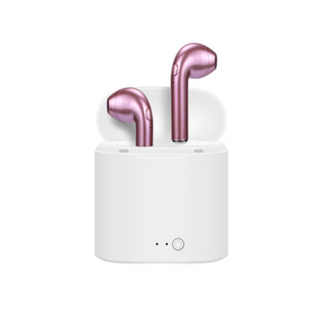TWS i7S Ture беспроводные Bluetooth наушники мини i8s i9s вкладыши с микрофоном Auriculares Bluetooth ушной бутон fone de ouvido - Цвет: Розовый