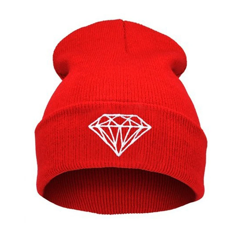 

DIAMOND Print Men's Spring Winter Hats Women Beanies Hip-Hop Cotton Knitted Hat Casual Bonnet Winter Autumn Casual Sport Club