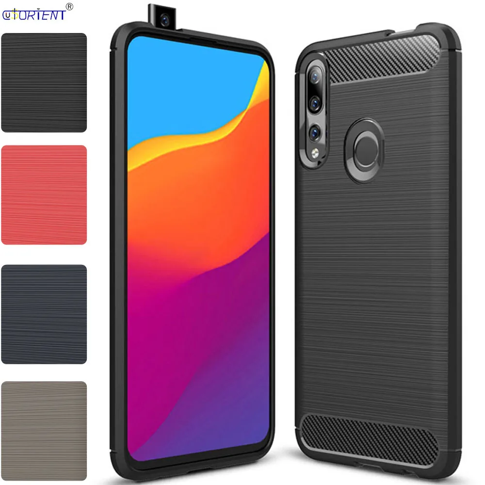 Противоударный чехол для Huawei P Smart Z бампер из углеродного волокна Y9 Prime 2019 мягкие