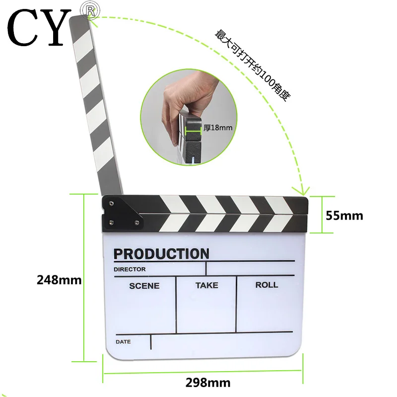 Фото Видео Студия акриловые Хлопушка английский черный и белый Clapperboard