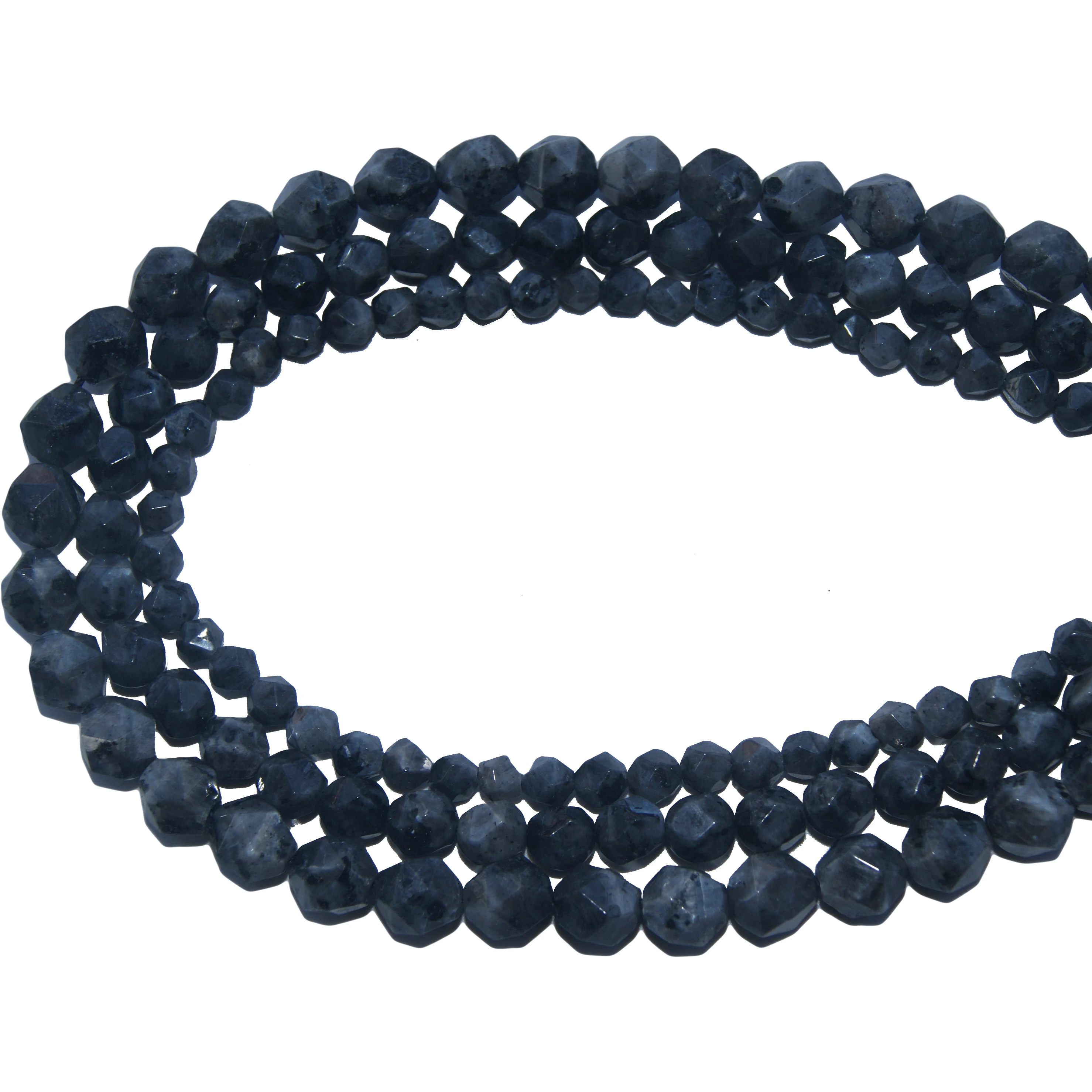 Оптовая продажа бусины из натурального камня граненые черные Лабрадорита