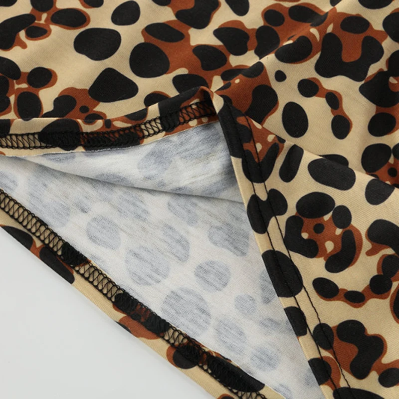 Летнее сексуальное леопардовое облегающее платье с v-образным вырезом для