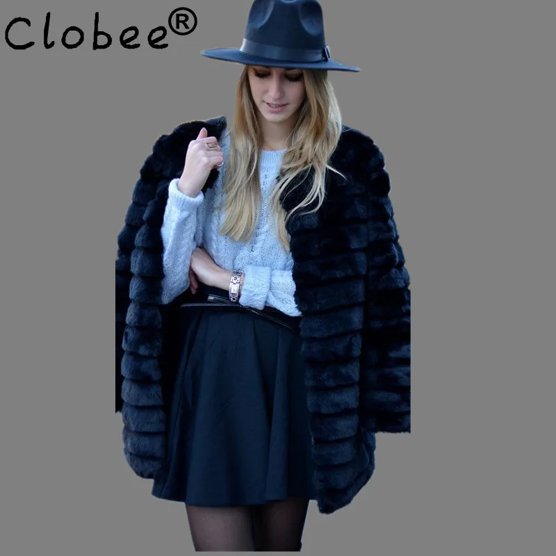Faux fur jacket 2020 New Plus Size XL XXL XXXL 4XL 5XL 6XL Winter Warm White Fur Coats Luxury Fake For Women ABC6 | Женская одежда