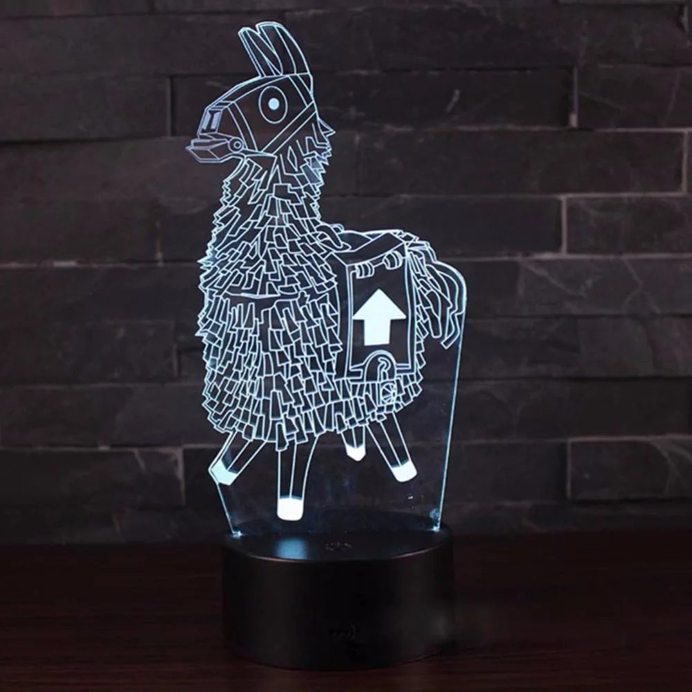 Альпака 3D лампа лама ночник RGB Crackle база настроение шрам для дня рождения