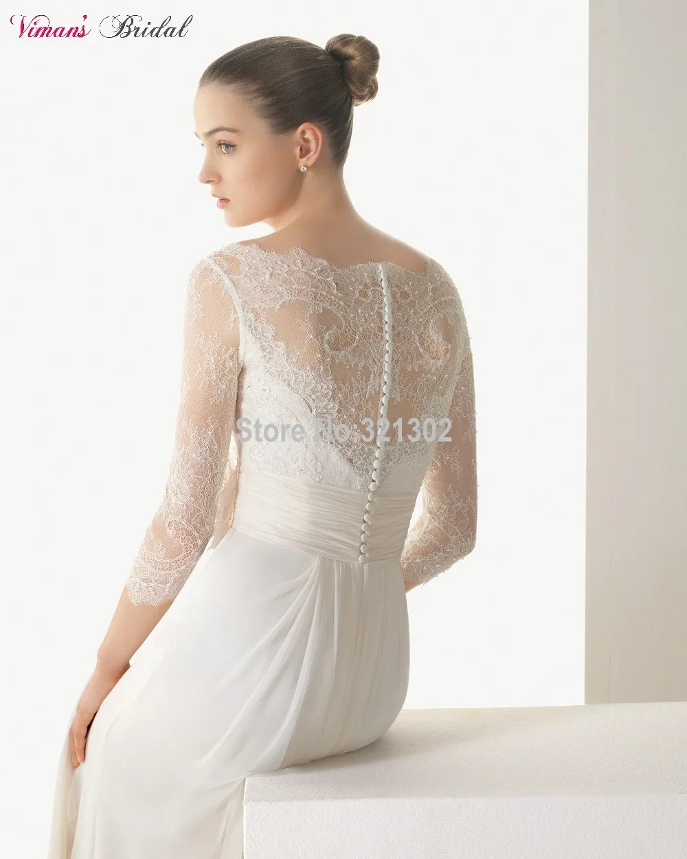 Viman Свадебный 2015 Горячие Продажа Шифон Vestido Де Noiva Сексуальная пляж Botton Свадебные
