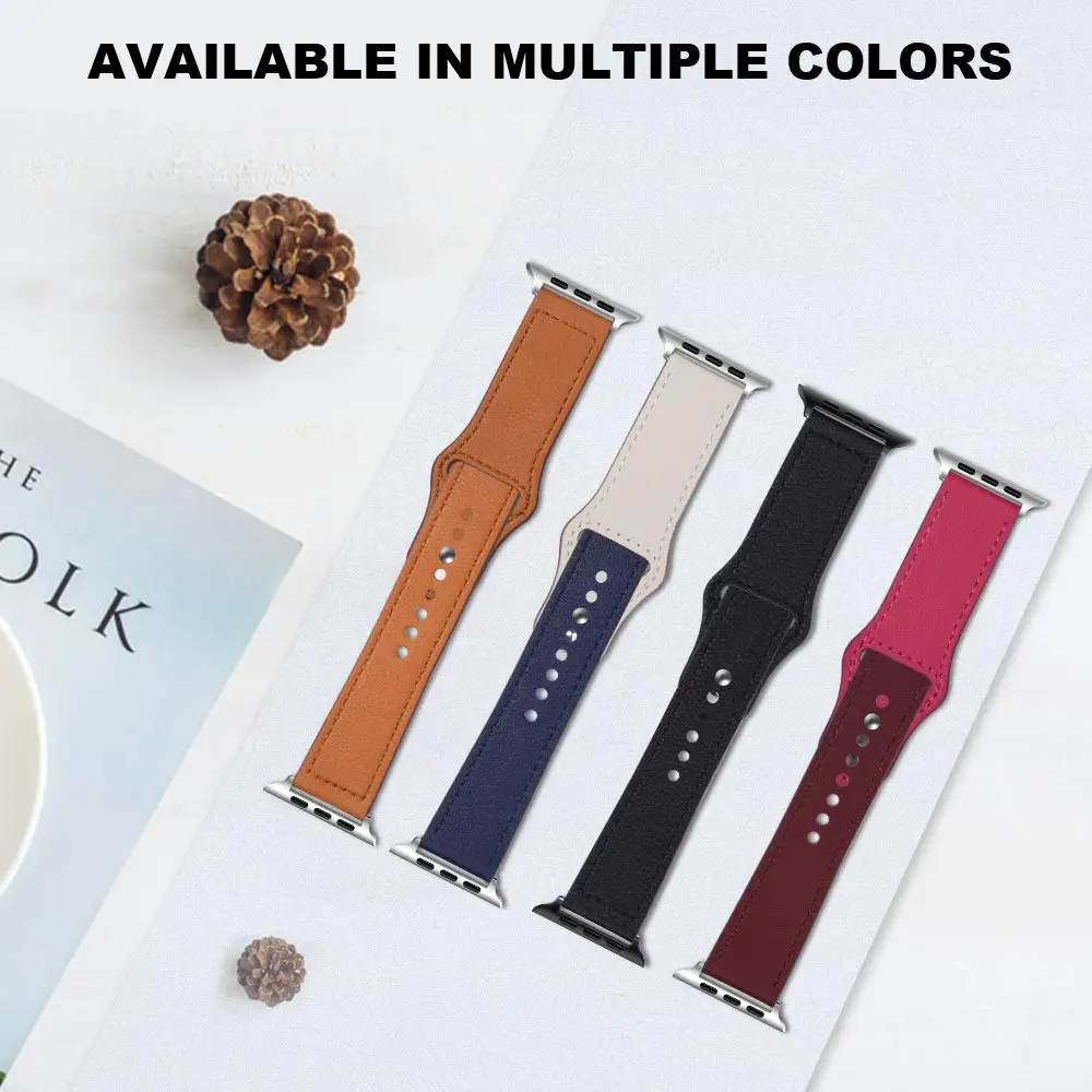 Ремешок для Apple watch band 42 мм 38 40 44 высококачественный кожаный браслет pulseira