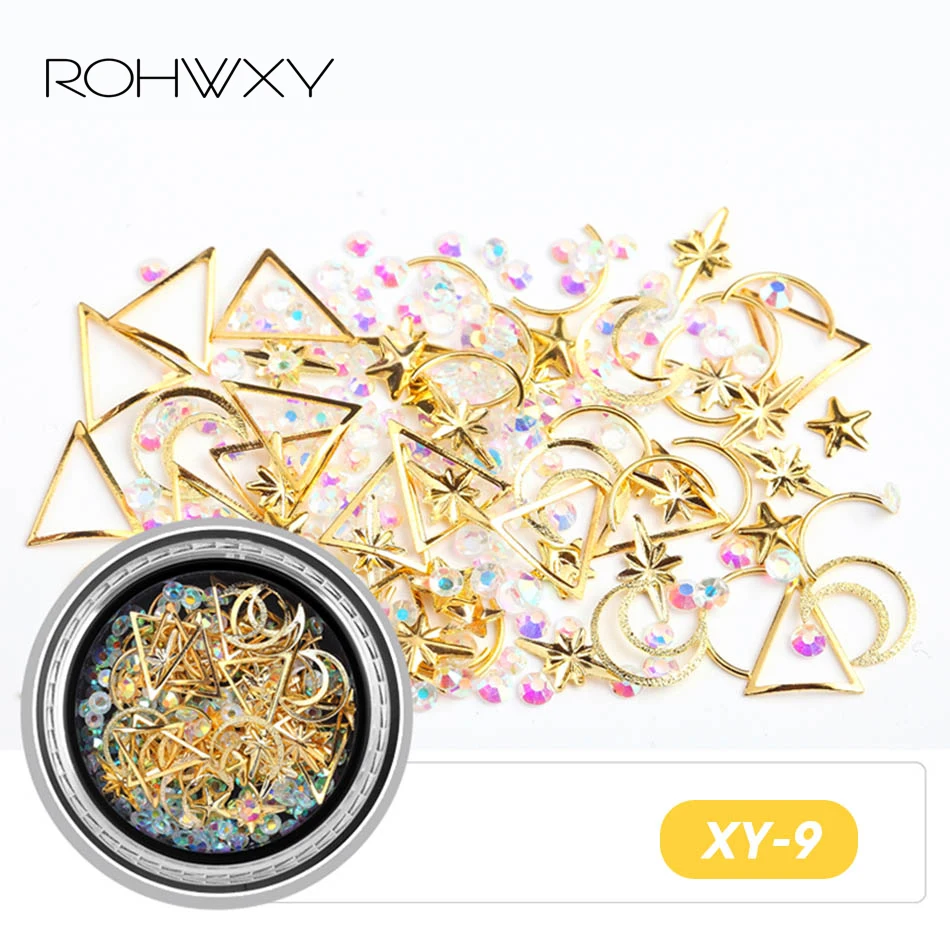 Разноцветные Стразы для ногтей ROHWXY 3D хрустальные камни дизайна украшения Diy