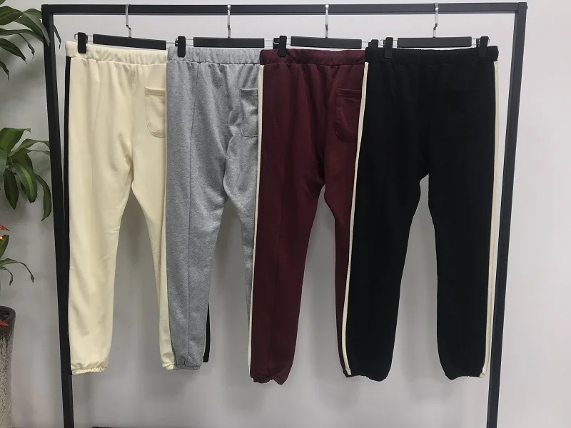 QoolXCWear Kanye West trousers Justin Bieber Sweatpants Side Stripe Jogger Pants Elastic Waist hip hop Pants Streetwear
