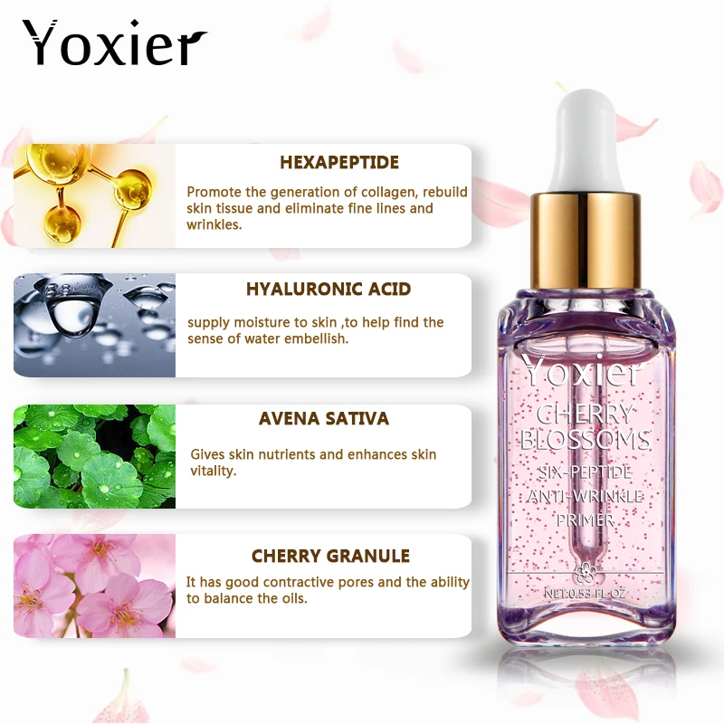 10 шт./лот Yoxier вишня основа для макияжа отбеливающая эссенция лица