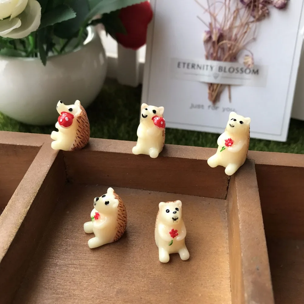 10 шт ежик и гриб Фея Сад миниатюрные гномы моховые террариумы изделия из смолы