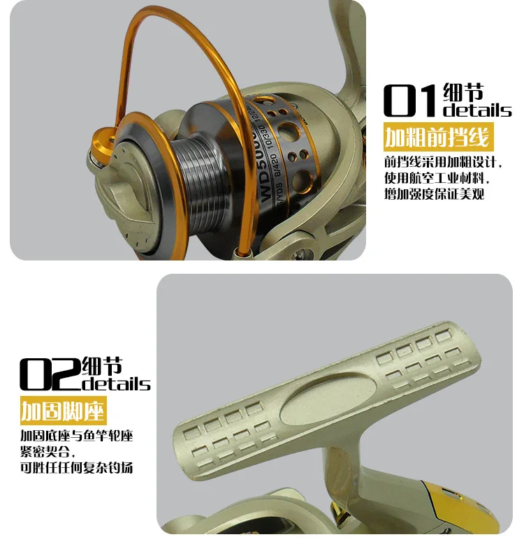 Настоящий Daiwa распродажа озеро Molinete Рыболовные катушки колеса с разгрузкой металла переднее колесо, Удочка Subwheel