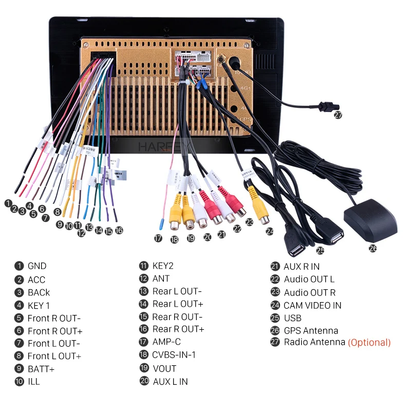 Автомобильный мультимедийный плеер Harfey универсальный Мультимедийный