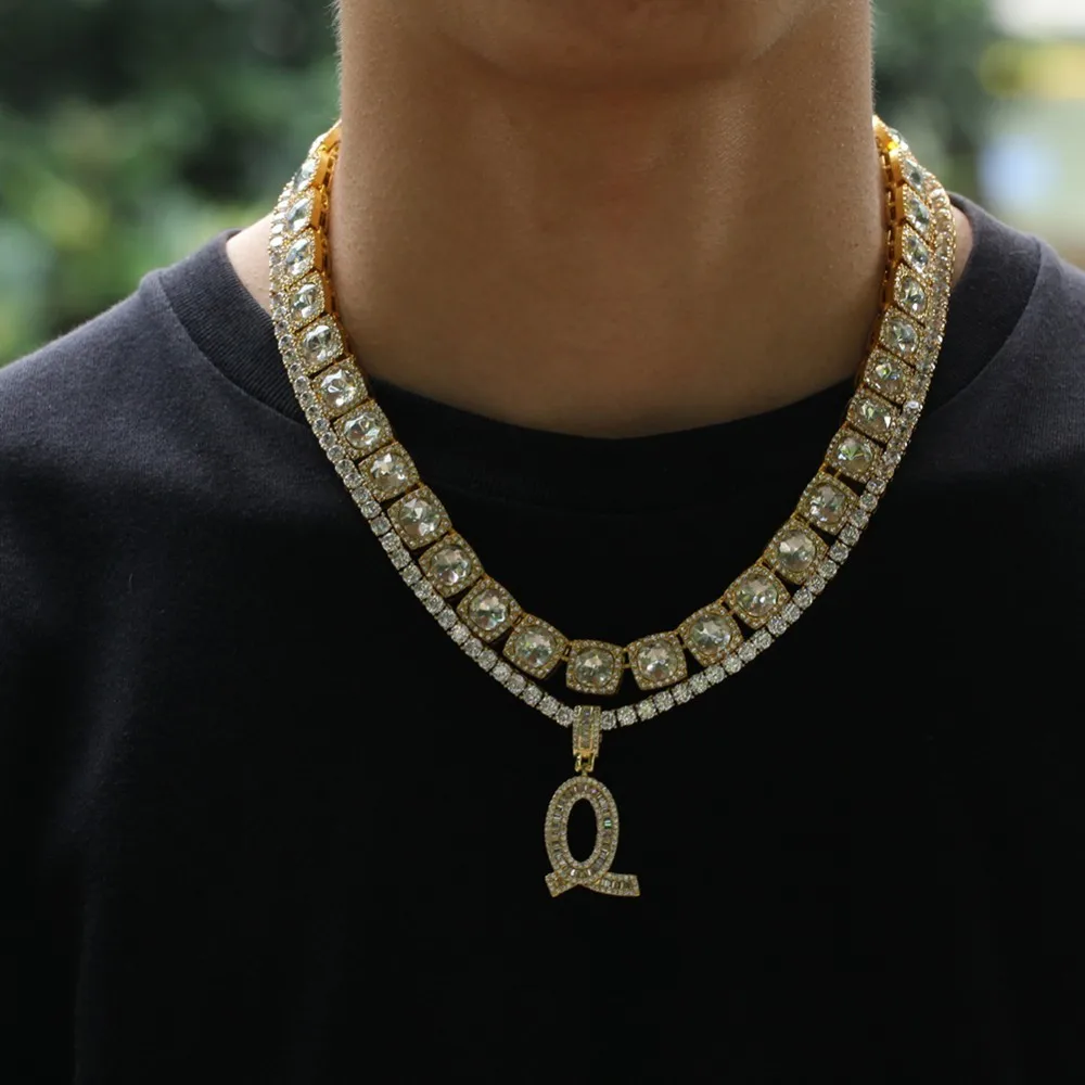 Мужская подвеска в стиле хип-хоп UWIN кулон с надписью багет и 4 мм цепочкой из